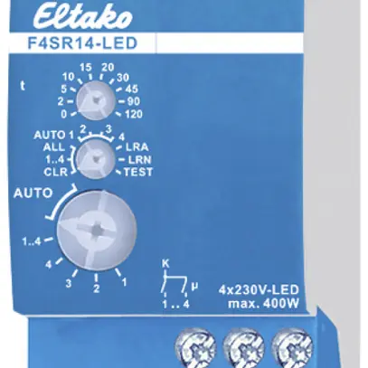 Actionneur-commutateur RF AMD Eltako F4SR14-LED 4 canaux 8A/250VAC RS-485 2UM 