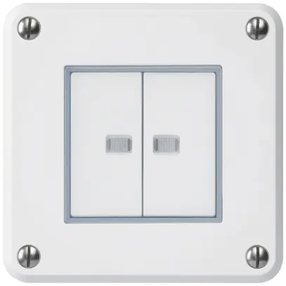Contatto pulsante INC robusto IP55 2×1P bianco 2×illuminato per combinazione 