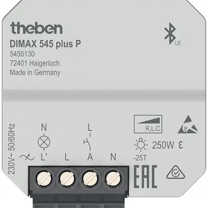 Attuatore-variatore INS Theben DIMAX 545 plus P, bluetooth, 1-canale 250W 