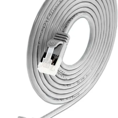 SLIM Cavo patch: U/FTP, 0.25m, grigio C6A, LSOH, jack non infrangibile, 3,8 mm 