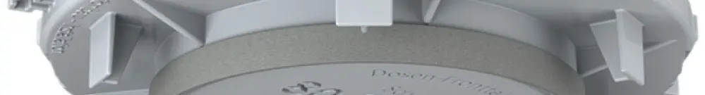 Placca frontale HaloX 100 per calcestruzzo a vista, uscita Ø80mm 
