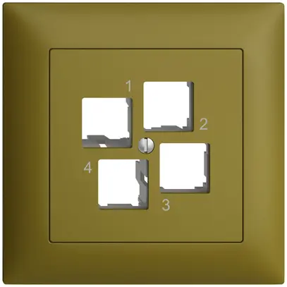 Kit de montage ENC Edue FMI EASYNET S-One, pour 4×RJ45, sortie droite, olive 