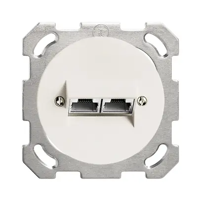 Presa INC 2×RJ45/s 4P sep. bianco ITplus PM 58mm 