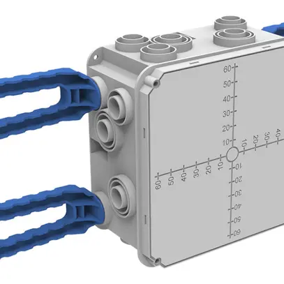 Boîtier ENC Spotbox UP4, 2×2, avec 4 ailettes clip M20, gris 
