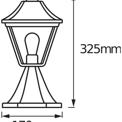 Paletto luminoso LDV ENDURA CLASSIC TRAD E27 325mm alluminio antracite 