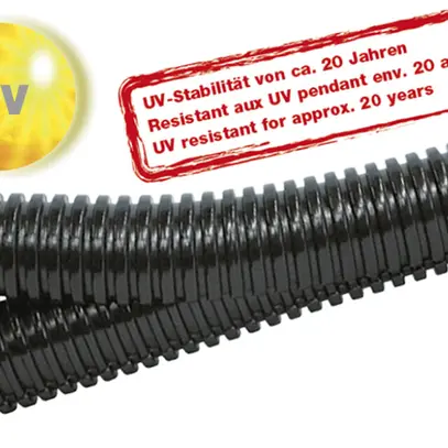 Tuyau ondulé DUPLEX PP-UV NW45 noir 