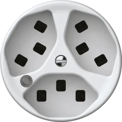 Presa origin 3×tipo 23 lum.verde 16A 230V 60×60mm bianco 