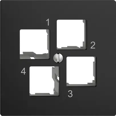 Kit di montaggio EDIZIOdue EASYNET S-One, per 4×RJ45, uscita dritta, nero 