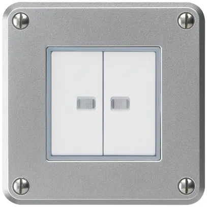 Contatto pulsante INC robusto IP55 2×1P alluminio 2×illuminato 