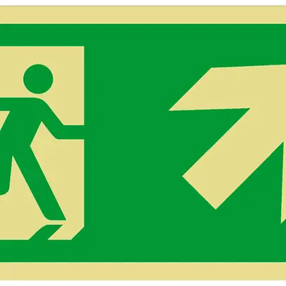 Panneau de signalisation de secours AWAG flèche vers la droite en haut 300mm 