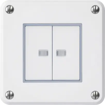 Contatto pulsante INC robusto IP55 2×1P bianco 2×illuminato per combinazione 
