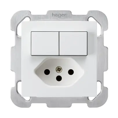 Combinazione INC 3/1P+A-R+T13 bianco kallysto con piastra di fissaggio 