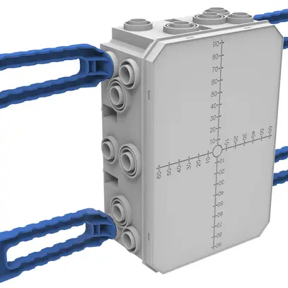 Scatola INC Spotbox UP6, 3×2, con 4 alette clip M20, grigio 