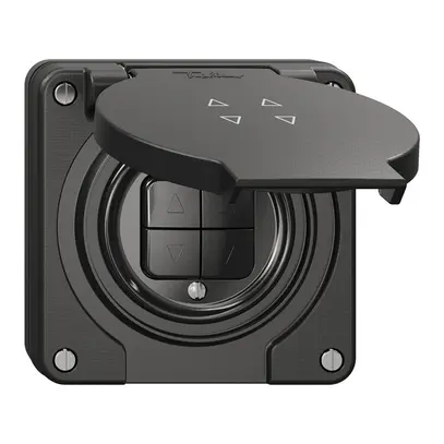Interrupteur pour stores NUP NEVO, 2-canal, profondeur 18 mm, 87×87 mm, noir 
