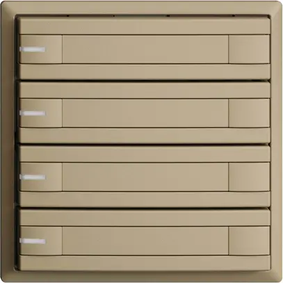Poussoir ENC KNX 4× EDIZIOdue sand RGB avec LED avec insert papier 