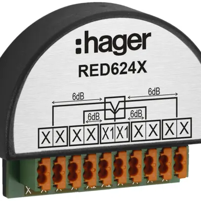 Distributore audio/video INC Hager 4 volte 2-fili, per citofono 