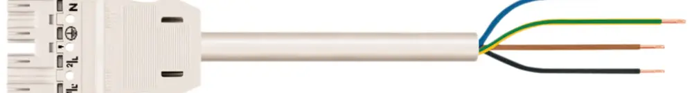 Anschlussleitung WINSTA MIDI 4×1.5mm² 16A 400V 5m Kod.A Stecker/frei weiss 