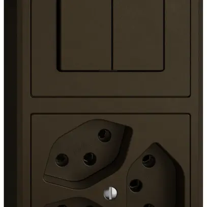 Combinazione AP EDIZIO.liv SNAPFIX® 2×1 140×74mm schema 1/3+3/1L+3×T13 marrone 
