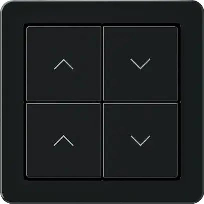 Poussoir pour stores KNX Hager BA basico A quadruple 58×58mm noir 