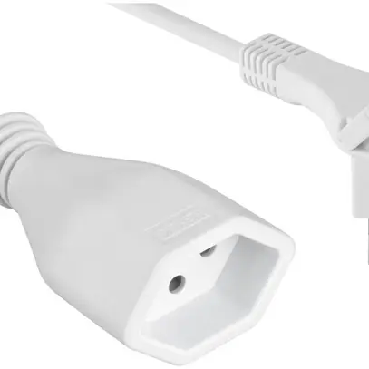 Verlängerungskabel FLAT Stecker T12/Kupplung T13, 2m weiss 