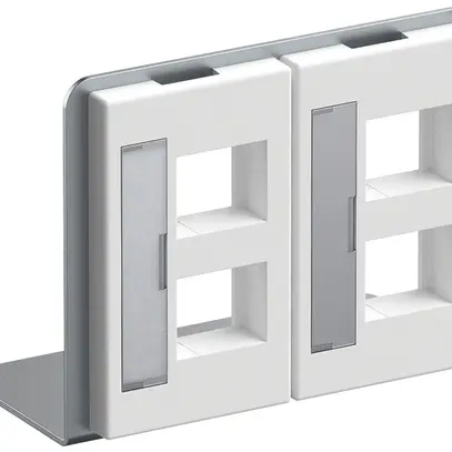 Support équerre Hager avec 2×FLF pour 4×Keystone blanc 