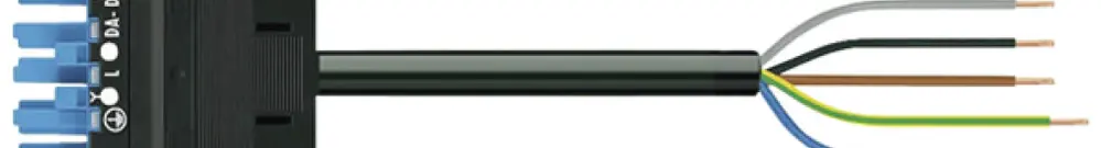 Câble de raccordement MIDI 5×2.5mm² 20A 400V 2m cod.I prise-libre bleu Cca 