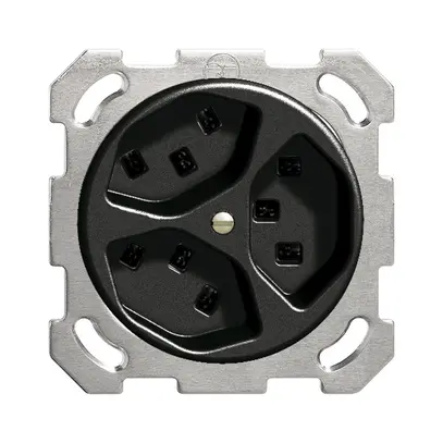 Prise ENC 3×T23 16A noir FH, avec bornes enf. 