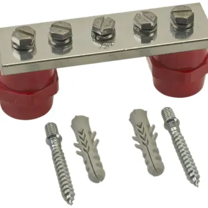 Barre de compensation de potentiel 1-rang Flury PA 25, Cu étamé 3×M6 