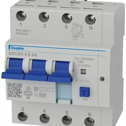 Disjoncteur différentiel Doepke DRCBO 4 3LN 20A C 300mA type B SK 