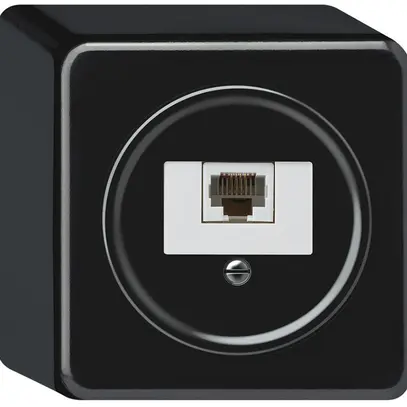 Boîte de raccordement AP origin RJ45 8(4) cat.6 droit 88×88×54mm noir 