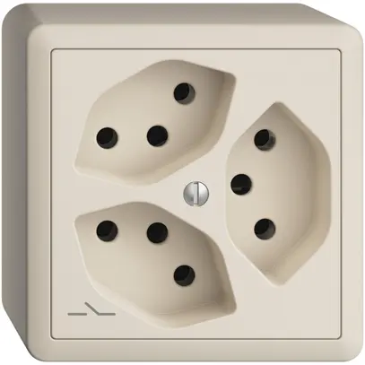 Prise AP EDIZIOdue 3×T13 crema 1×S 