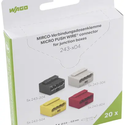 Morsetto ad innesto micro WAGO Micro 243-9294 in blister 20 pezzi 4L Ø0.8mm 