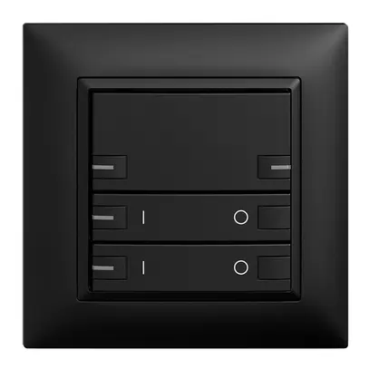 Kit frontal ENC EDIZIOdue zepAIR ON/OFF 2C sans marquage avec LED noir 