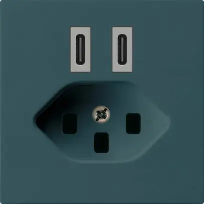 Presa di carica USB Hager kallysto C-C 20W+T23 5V 60×60mm antracite 