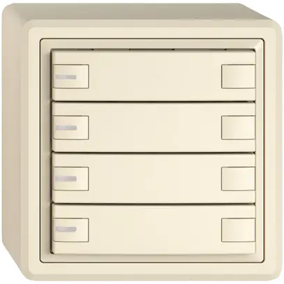 Poussoir KNX RGB AP EDIZIO.liv SNAPFIX® capteur temp.RGB-LED 4× comm.2T cr 