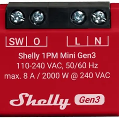 Attuatore-commutatore RF INS Shelly 1PM Mini Gen3 Bt/Wi-Fi 1can 110…240V 