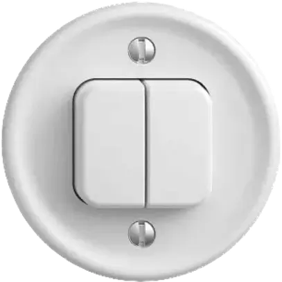 Poussoir ENC STANDARDdue 2×A-R/1P blanc 
