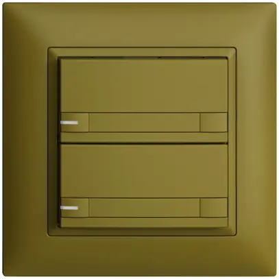 Poussoir ENC KNX 2× EDIZIOdue colore olive RGB avec LED avec insert papier 