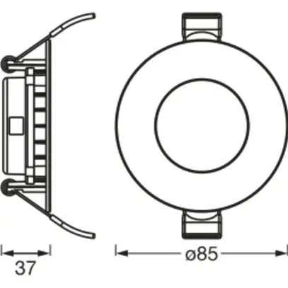 Downlight LED INC LDV DL SLIM 4.5W 240lm 3000K Ø85mm blanc 