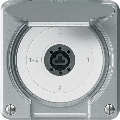 UP-Schlüsselschalter robusto IP55 Klappdeckel o.Zylinder S1/1P aluminium Kombi 