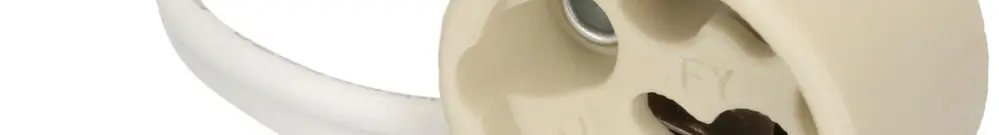 Portalampada GU10/GZ10 materiale sintetico bianco con allacciamento 150mm 