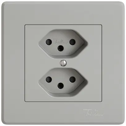 Prise ENC EDIZIO.liv SNAPFIX® 2×T13 avec shutter grc 