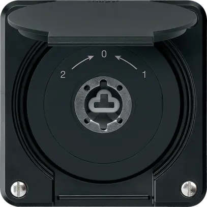 Contact pivotant à clé ENC robusto IP55 noir clapet sans cylindre invers.combi 