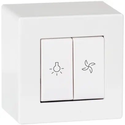 Interr. a bilico ventilatore AP ATO 3+3/1L bianco grd.I 
