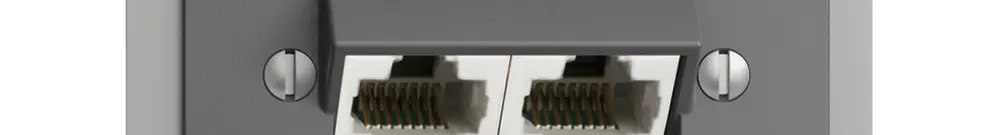 Presa INS 2×RJ45/u 4P sep.EDIZIOdue grigio scuro ITplus 
