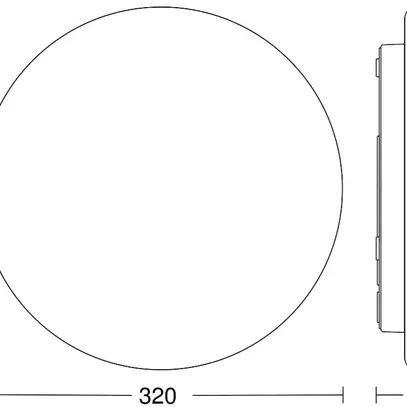 Plafonnier/Applique LED Steinel RS PRO P2 EM flat HF Ø322 16W 1810lm 840 IP54 3h 