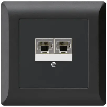 Boîte ENC kallysto.line 2×RJ45s noir parallèle 