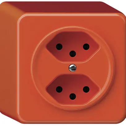 Presa AP origin 2×tipo 13 10A 230V 88×88×54mm arancione 