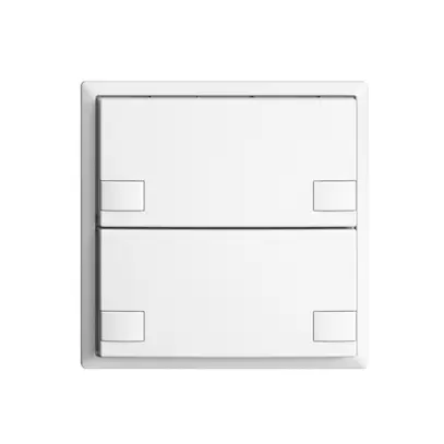 Poussoir univ. ENC 2×2t bornes à vis EDIZIOdue blanc, sans LED 