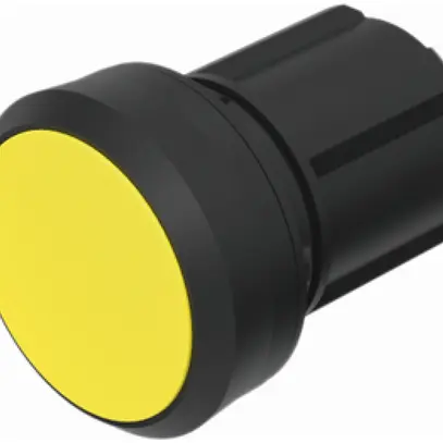 EB-Druckschalter EAO45, R, gelb Ring schwarz bündig 